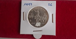Moneda de Plata de 2000 Pesetas Año 1997 Cervantes
