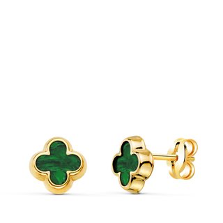 Pendientes Trébol en Oro 18K