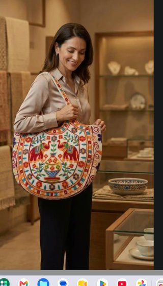 Bolso de Hombro Vintage Bordado