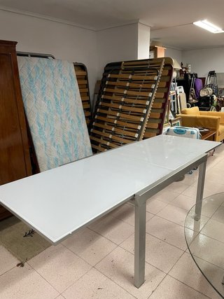 Mesa de Comedor extensible cristal Metálica