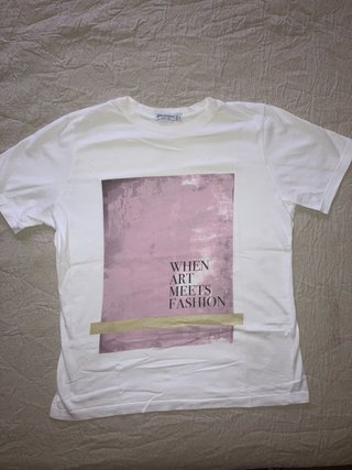 Camiseta Stradivarius Blanca Talla M