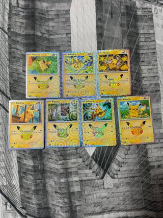 Set de 7 Cartas Pokémon Pikachu