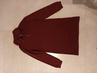 Vestido Sudadera marrón con Cremallera.