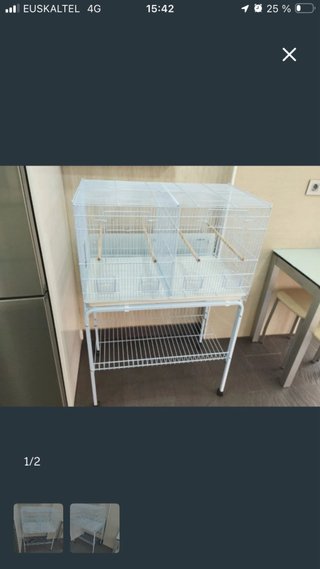 Jaula grande pájaros con soporte con ruedas