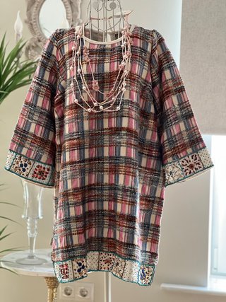 Vestido de cuadros multicolor