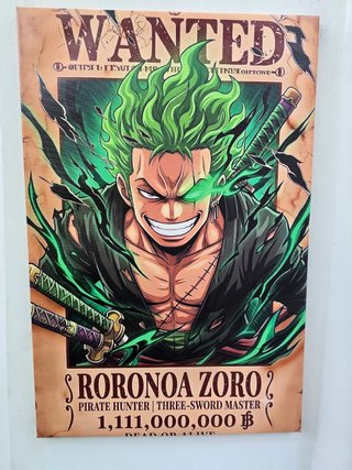 Tableu/Quadro One Piece Zoro 40X60CM Cuadro