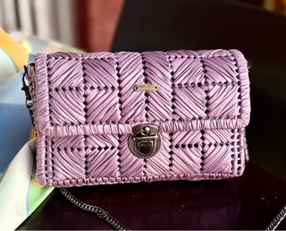 Bolso Artesanal Trenzado Morado