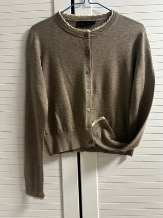 Chaqueta de punto Zara topo
