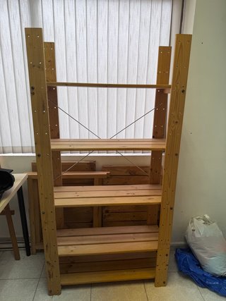 Estantería de Madera Maciza con 4 Baldas