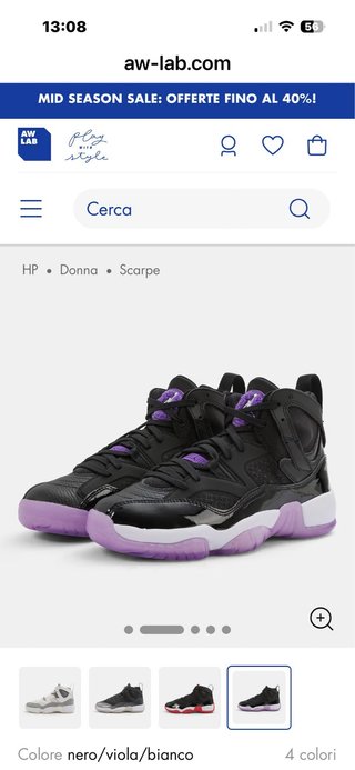 Zapatillas Jordan Negras y Moradas