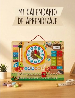 Calendario de Aprendizaje Infantil de Madera