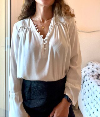 Blusa Blanca Zara Talla XS