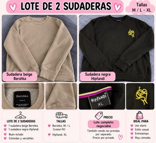 Lote de 2 sudaderas Bershka y Hipfandi