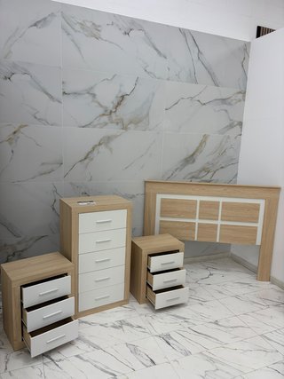 Dormitorio matrimonio NUEVO roble + blanco.