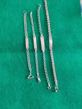 Set de 4 Pulseras Esclava de Plata