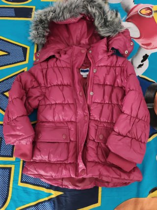 Chaqueta Acolchada Granate con Capucha-Talla 90 cm