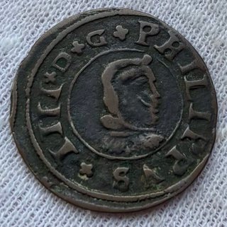 Moneda 16 Maravedis 1663 Coruña. FELIPE IV