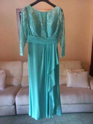 Vestido de fiesta largo turquesa
