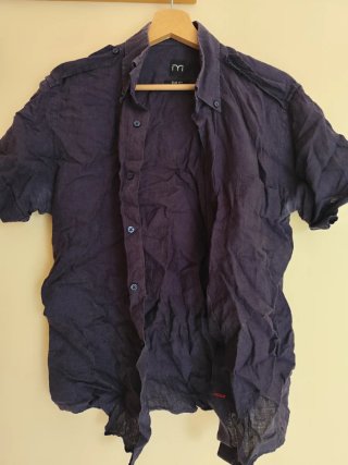 Camisa de manga corta azul marino hombre Milano