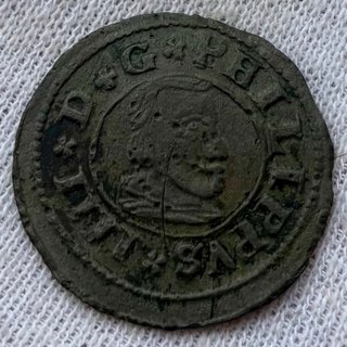 Moneda 16 Maravedis 1663 Segovia. FELIPE IV