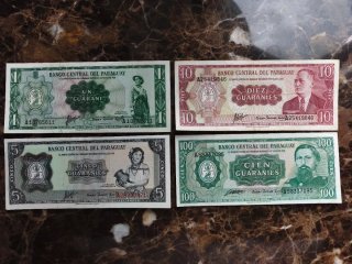 Lote 4 Billetes Paraguay