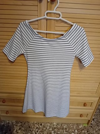 Vestido corto de rayas Zara