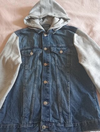 Cazadora vaquera New Look hombre con capucha gris