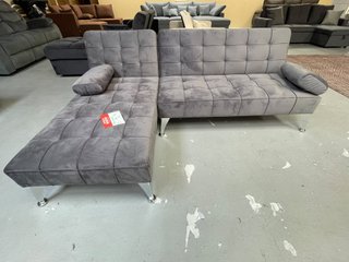 Sofá Cama con Chaise Longue Gris