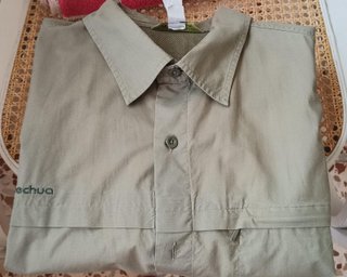 Camisa Quechua Hombre Verde Oliva