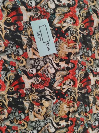 Retal de Tela Algodón Estampado Old School