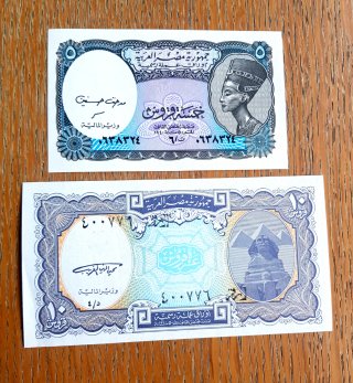 Set de 2 Billetes Antiguos de Egipto