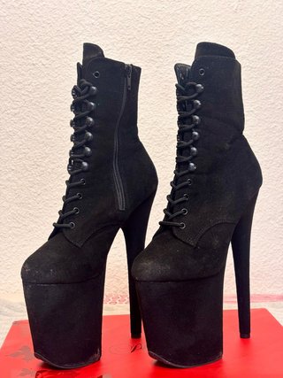 Botines de tacón Pleaser negros