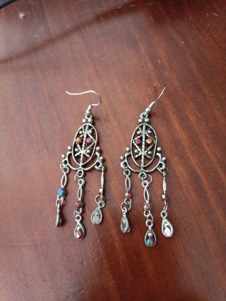 Pendientes Largos Plateados