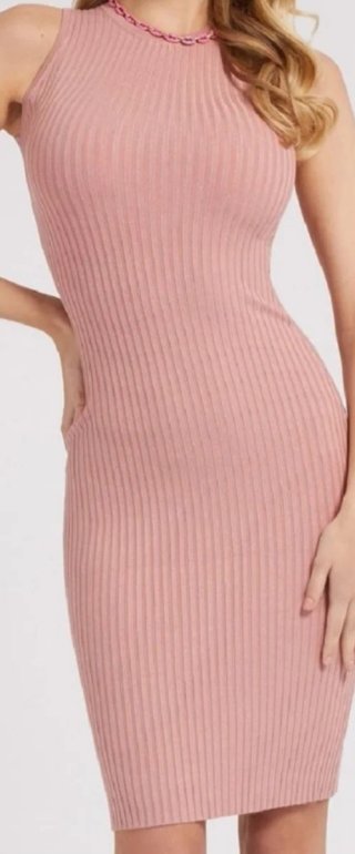 Vestido de punto rosa GUESS