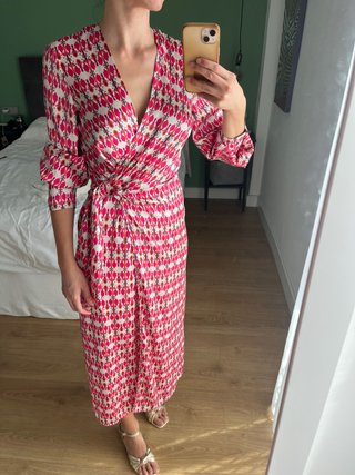 Vestido Estampado Manga Larga
