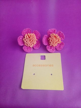 Pendientes de Flores Rosas y Naranjas