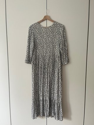 Vestido largo estampado de lunares