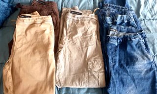 Lote de 5 pantalones largos tallas XL y L
