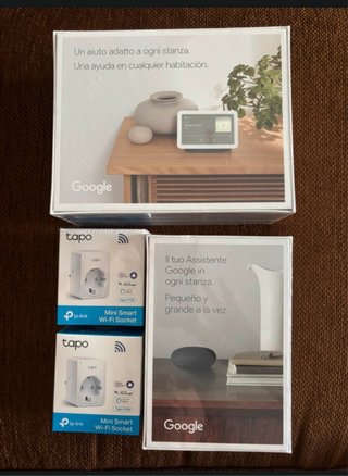 Kit Domótica Google: Pantalla +Altavoz +2 enchufes