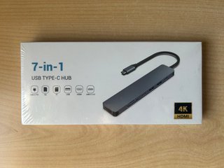 Hub USB-C 7 en 1 HDMI 4K + USB 3.0 + SD/TF (Nuevo)