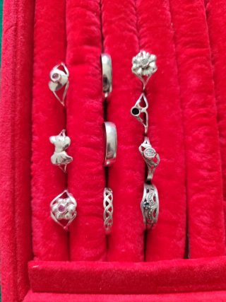 Set de 10 Anillos de Plata de Ley