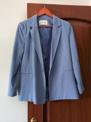 Americana Stradivarius Azul Raya Blanca