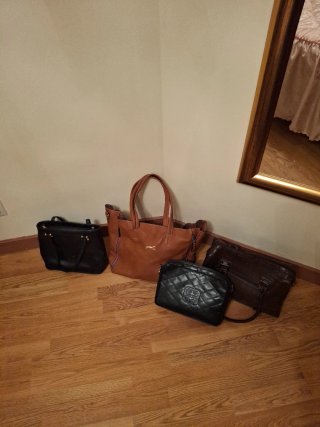 Lote de 4 bolsos de piel
