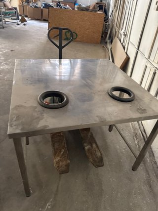 Mesa de Acero Inoxidable para Residuos