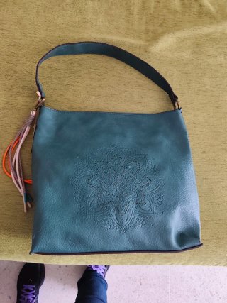 Bolso Turquesa con Detalle Mandala