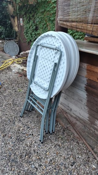 Set di 6 tavoli pieghevoli alti