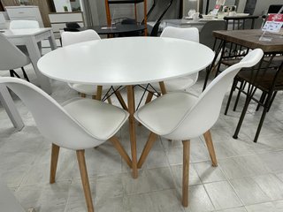 Mesa de Comedor Redonda y 4 Sillas