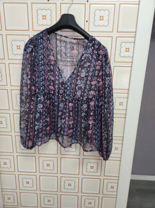 Blusa Transparente Estampada