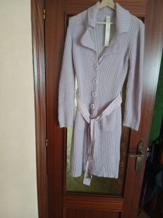 Chaqueta larga de angora