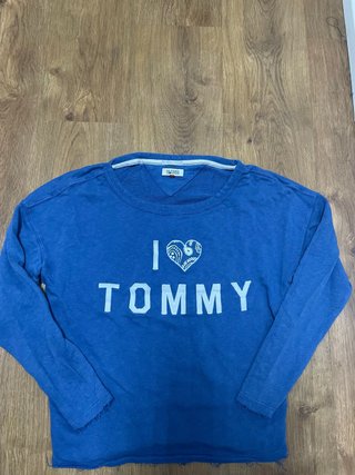 Tommy Hilfiger Denim Sudadera Azul Mujer Logo Bord